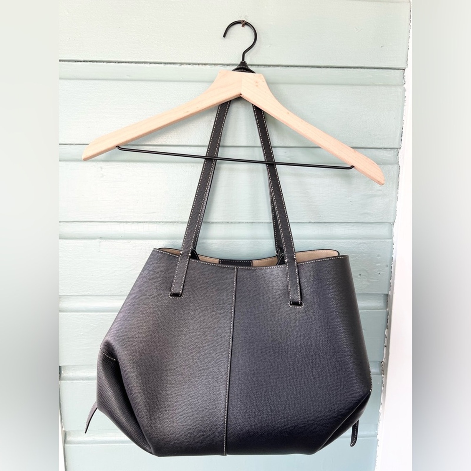 Polne Black Leather Tote Bag — image 3 of 8